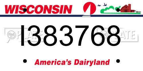 I383768 Wisconsin License Plate
