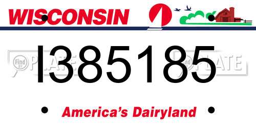 I385185 Wisconsin License Plate