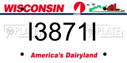 I3871I Wisconsin License Plate