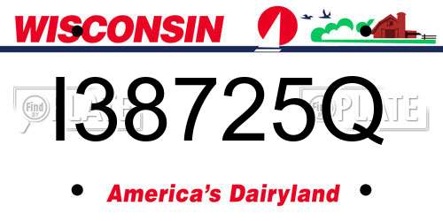 I38725Q Wisconsin License Plate