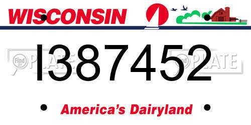 I387452 Wisconsin License Plate