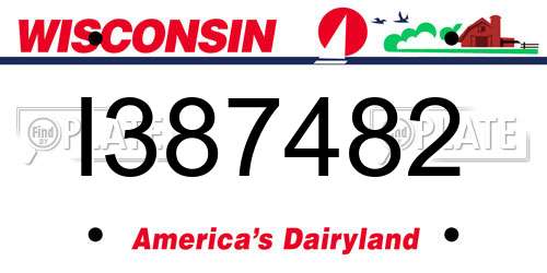 I387482 Wisconsin License Plate
