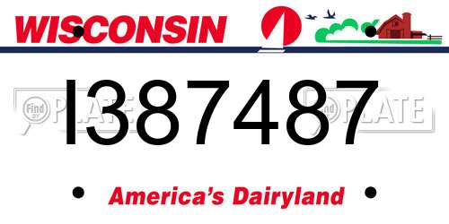 I387487 Wisconsin License Plate