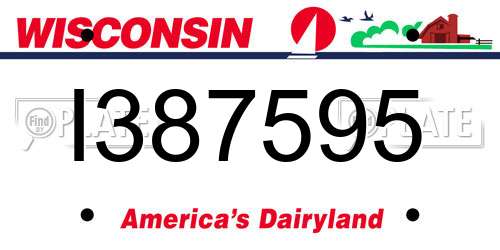 I387595 Wisconsin License Plate