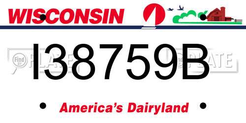 I38759B Wisconsin License Plate