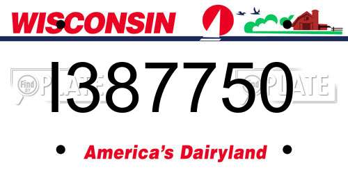 I387750 Wisconsin License Plate