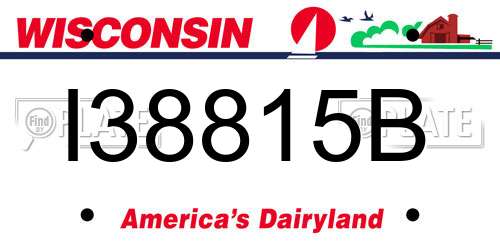 I38815B Wisconsin License Plate