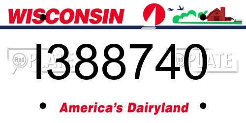 I388740 Wisconsin License Plate