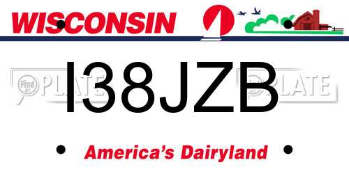 I38JZB Wisconsin License Plate