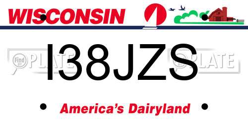 I38JZS Wisconsin License Plate