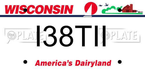 I38TII Wisconsin License Plate