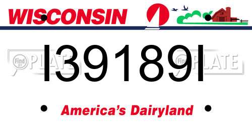I39189I Wisconsin License Plate