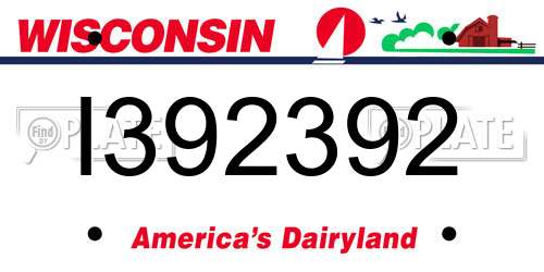 I392392 Wisconsin License Plate