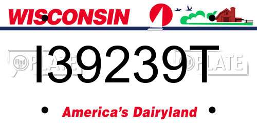 I39239T Wisconsin License Plate