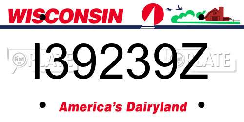 I39239Z Wisconsin License Plate