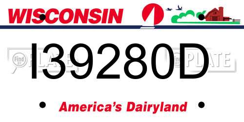 I39280D Wisconsin License Plate