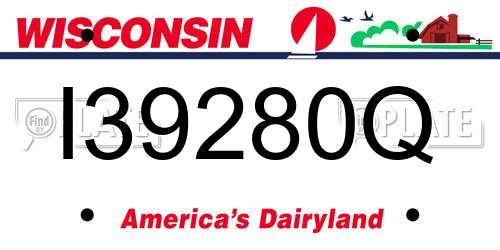I39280Q Wisconsin License Plate