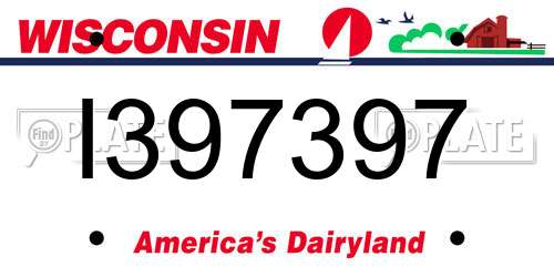 I397397 Wisconsin License Plate