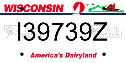 I39739Z Wisconsin License Plate