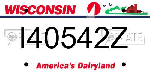 I40542Z Wisconsin License Plate