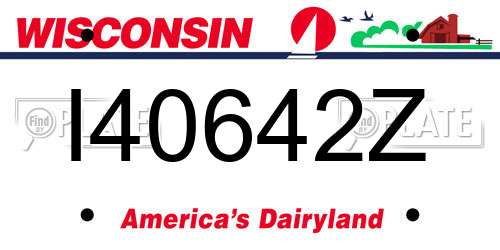 I40642Z Wisconsin License Plate