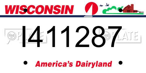 I411287 Wisconsin License Plate