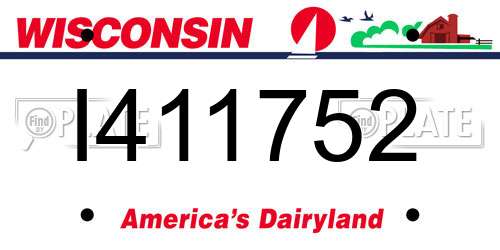 I411752 Wisconsin License Plate