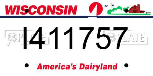 I411757 Wisconsin License Plate
