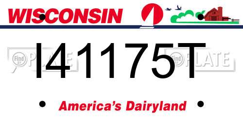 I41175T Wisconsin License Plate