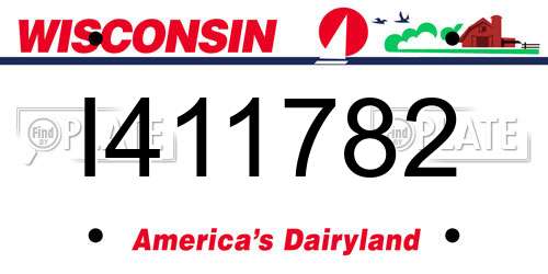 I411782 Wisconsin License Plate