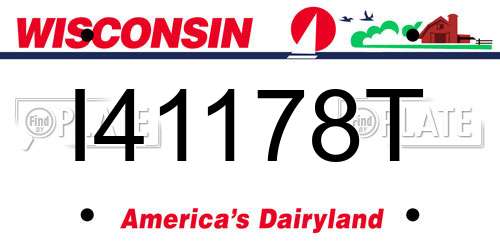 I41178T Wisconsin License Plate