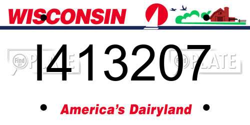 I413207 Wisconsin License Plate