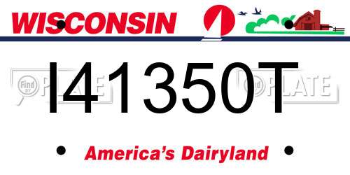 I41350T Wisconsin License Plate
