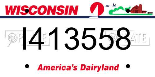 I413558 Wisconsin License Plate