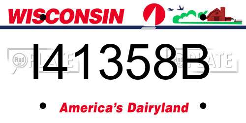 I41358B Wisconsin License Plate