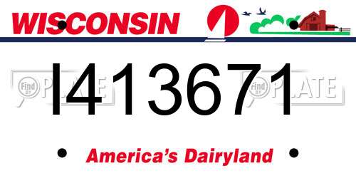 I413671 Wisconsin License Plate