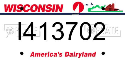 I413702 Wisconsin License Plate