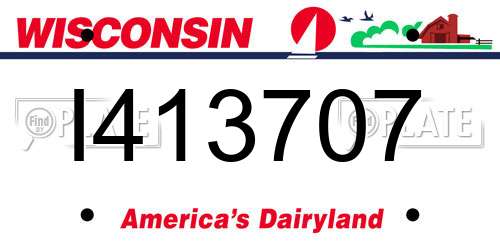 I413707 Wisconsin License Plate