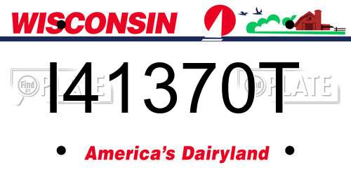 I41370T Wisconsin License Plate
