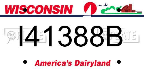 I41388B Wisconsin License Plate