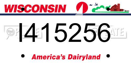 I415256 Wisconsin License Plate