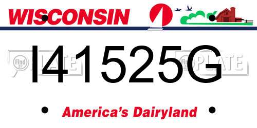 I41525G Wisconsin License Plate