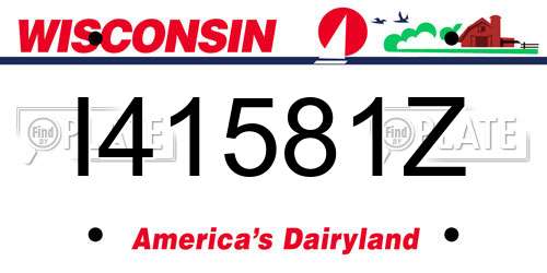 I41581Z Wisconsin License Plate