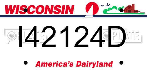 I42124D Wisconsin License Plate