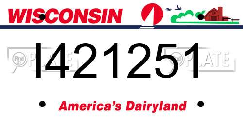 I421251 Wisconsin License Plate