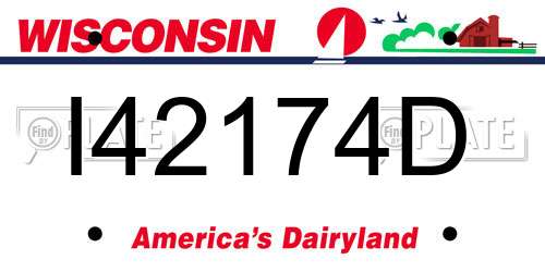 I42174D Wisconsin License Plate