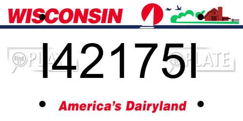 I42175I Wisconsin License Plate