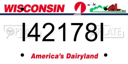 I42178I Wisconsin License Plate