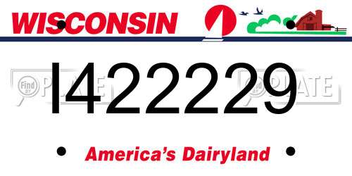 I422229 Wisconsin License Plate