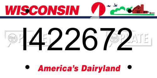 I422672 Wisconsin License Plate
